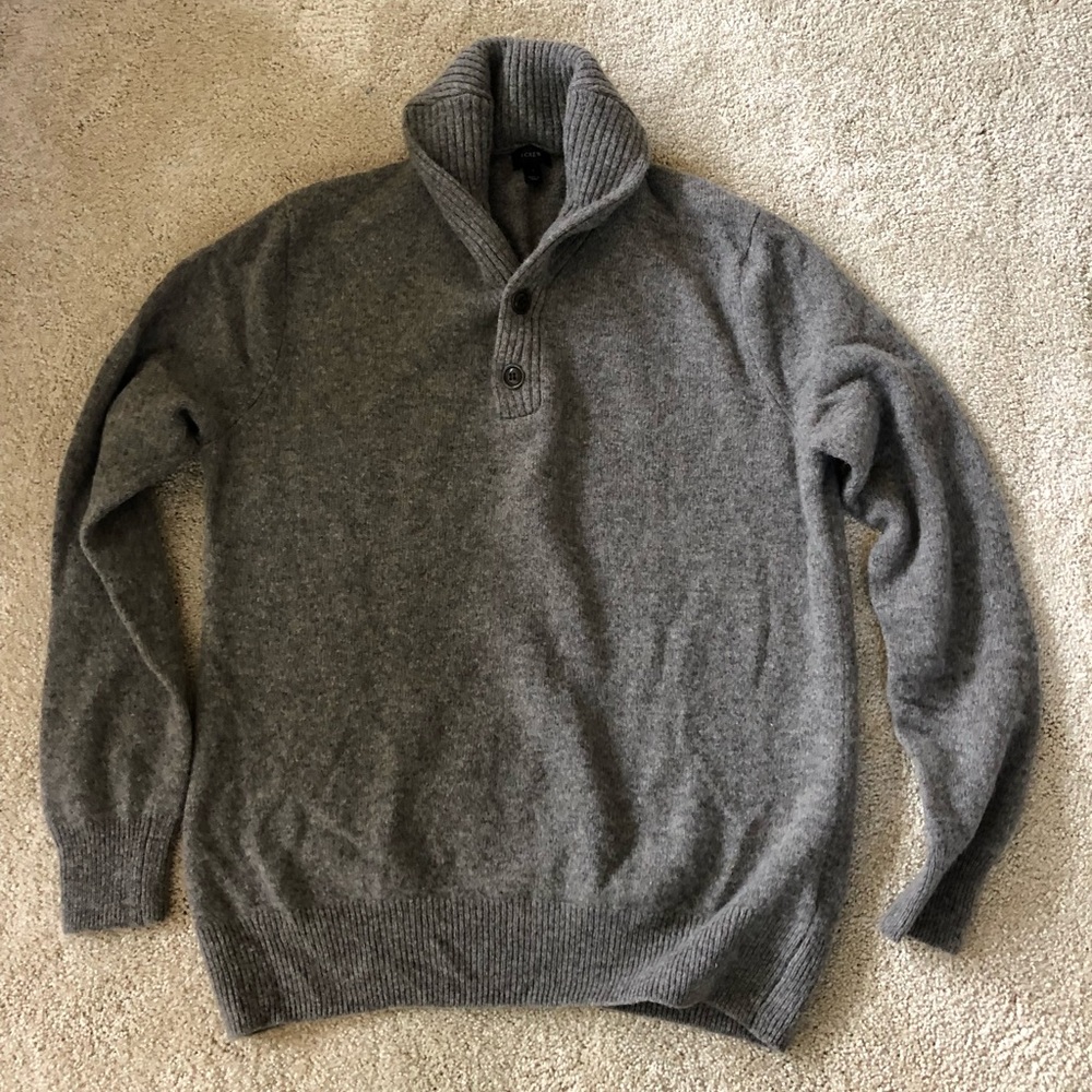 J Crew ~ Wool Cowl Neck Gray Men’s Sweater